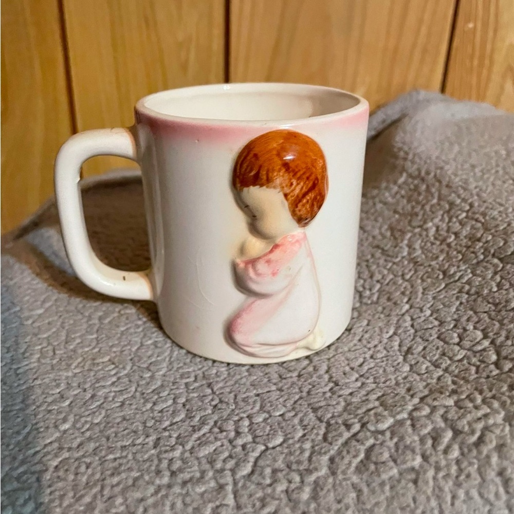 Ceramic Mug with Praying Child Design